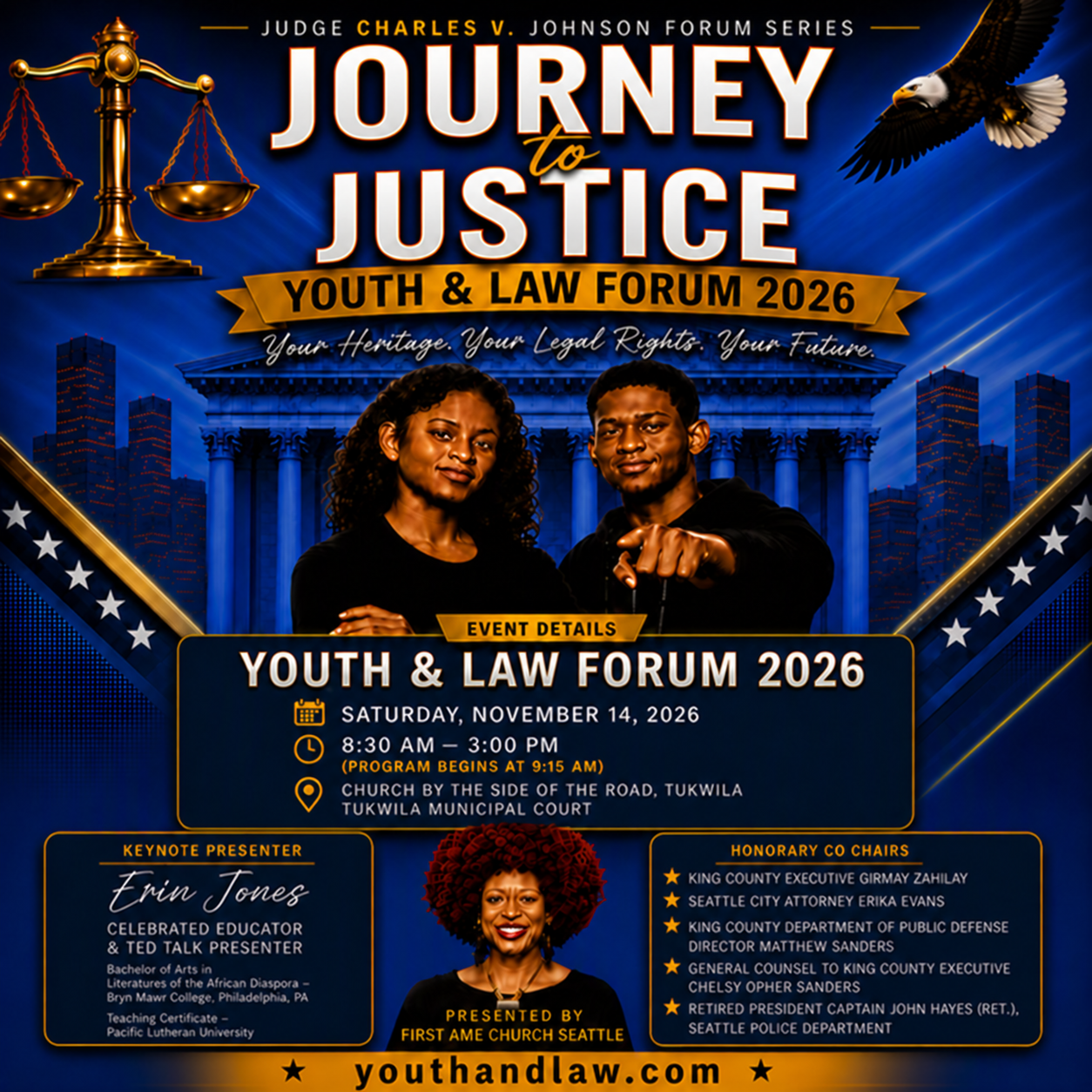 Youth & Law Forum 2026 Save the Date flyer — Saturday, November 14, 2026